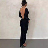 Paris Backless Ruched Maxi Dress-Anonymous The Company