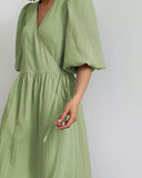 Madelyn Crepe Wrap Midi Dress