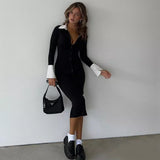 Wednesday Collared Midi Dress-Anonymous The Company