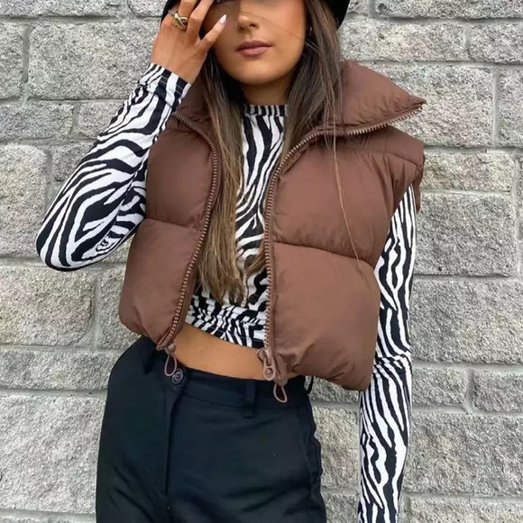 Charlotte Cropped Puffer Vest