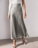 Layla Satin Midi Skirt