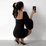 Mona Puff Sleeve Sweetheart Neckline Dress