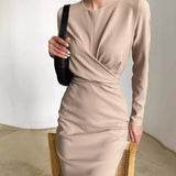 Alexa Wrapped Casual Midi Dress