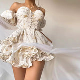 Aurélie Romantic French Ruffle Mini Dress