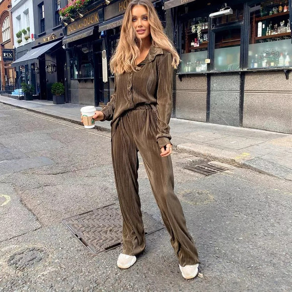 Camila Velour Ribbed Two Piece Set