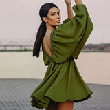 Prina Flowy V-neck Mini Dress-Anonymous The Company