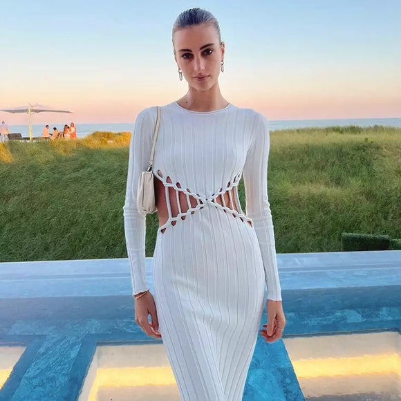 Leia Cut-out Knitted Maxi dress