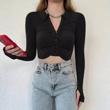 Gracie Ruched Long-sleeve Clasp Shirt