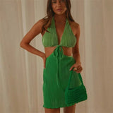 Elena Halterneck Cut-out Mini Dress