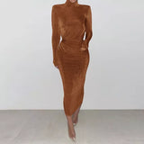Roselyn Velvet Ruched Maxi dress-Anonymous The Company