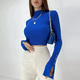 Emily Ribbed Long-sleeve Crop Top