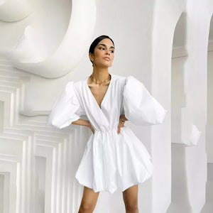 Maya Puff Short-sleeve Mini Dress
