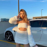 Allie Fluffy Bandeau and Skirt 2-piece Set