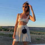 Kaitlyn Pleated Skirt and Bralette Set