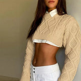 Amber Cropped Cableknit Sweater