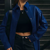 Brandy Faux Leather Button-up Shacket