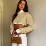 Amber Cropped Cableknit Sweater