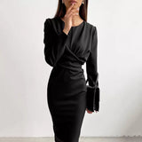 Alexa Wrapped Casual Midi Dress