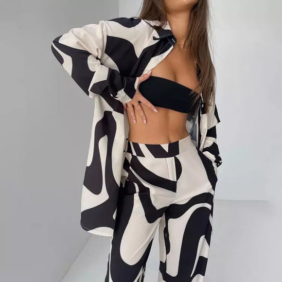 Becky Black & White Blouse and Pants