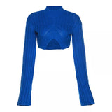 Amanda Irregular Cropped Wide-sleeve Sweater