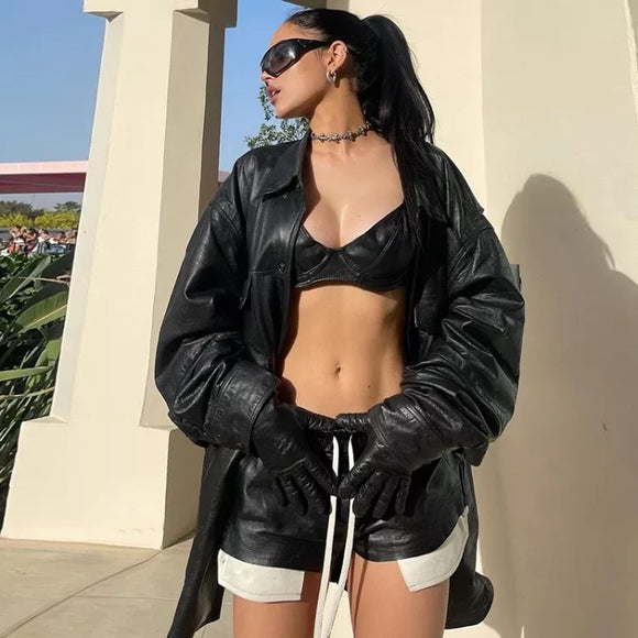 Eva Leather Micro Shorts
