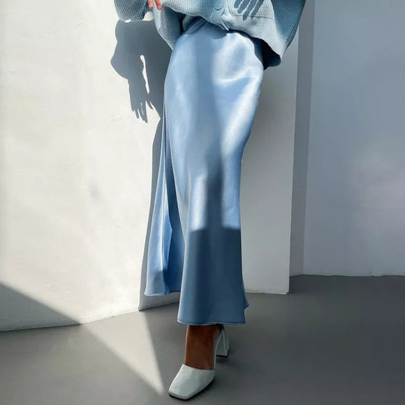 Layla Satin Midi Skirt