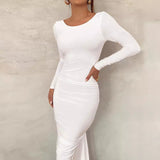 Paris Backless Ruched Maxi Dress-Anonymous The Company