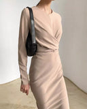 Alexa Wrapped Casual Midi Dress