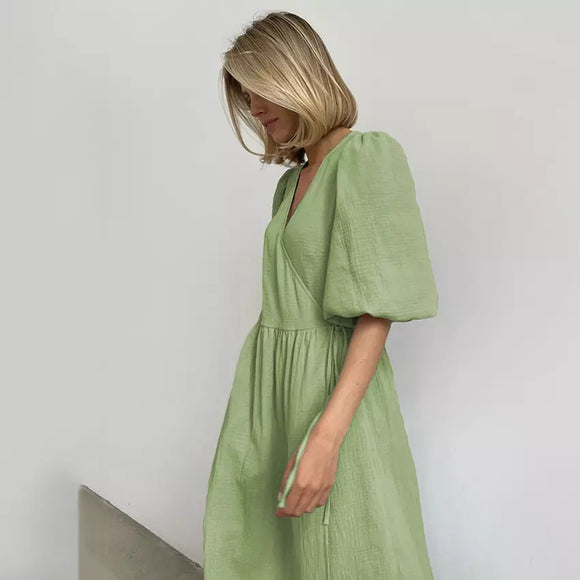 Madelyn Crepe Wrap Midi Dress