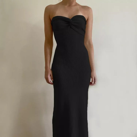Cassie Knitted Strapless Maxi Dress