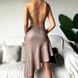 Jennifer Asymmetrical Ruffle Dress