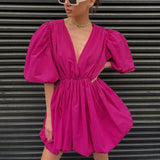Maya Puff Short-sleeve Mini Dress