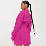 Violet Crinkle Shirt Dress-Anonymous The Company
