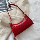 Crocodile Pattern Leather Handbag