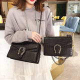 Crocodile Pattern Chain Strap Bag