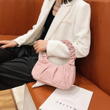 Pleated Baguette Handbag