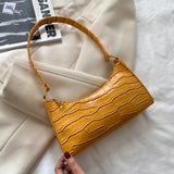 Crocodile Pattern Leather Handbag