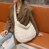 Lattice Pattern Large Shoulder Bag