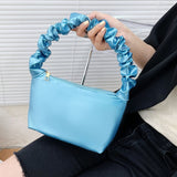 Pleated Baguette Handbag