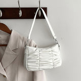Pleated Baguette Handbag