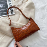 Crocodile Pattern Leather Handbag