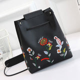 Flower Embroidered Tote Bag