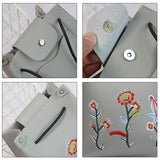 Flower Embroidered Tote Bag