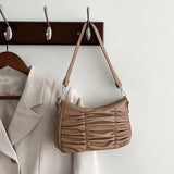 Pleated Baguette Handbag
