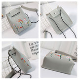 Flower Embroidered Tote Bag