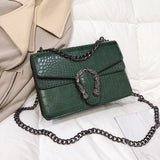 Crocodile Pattern Chain Strap Bag