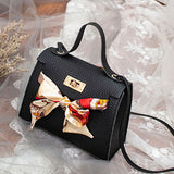 Leather Mini Handbag with Scarf