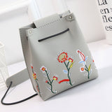 Flower Embroidered Tote Bag