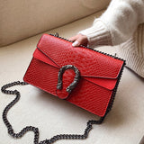 Crocodile Pattern Chain Strap Bag