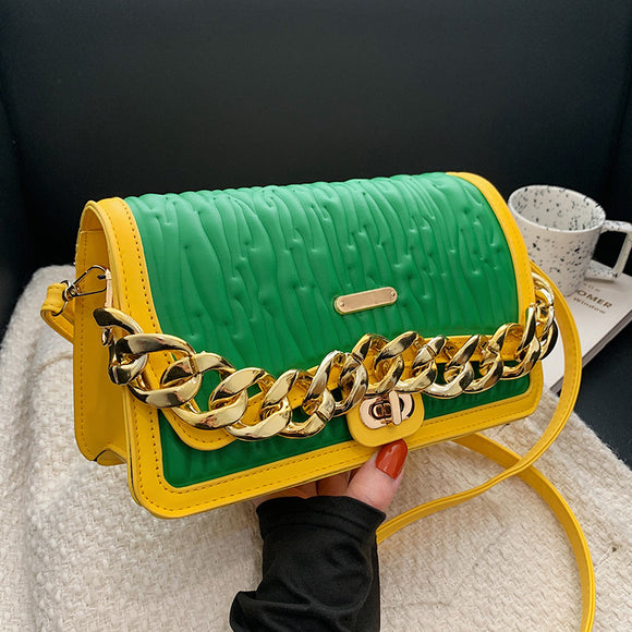 Thick Chain Two Tone Handbag